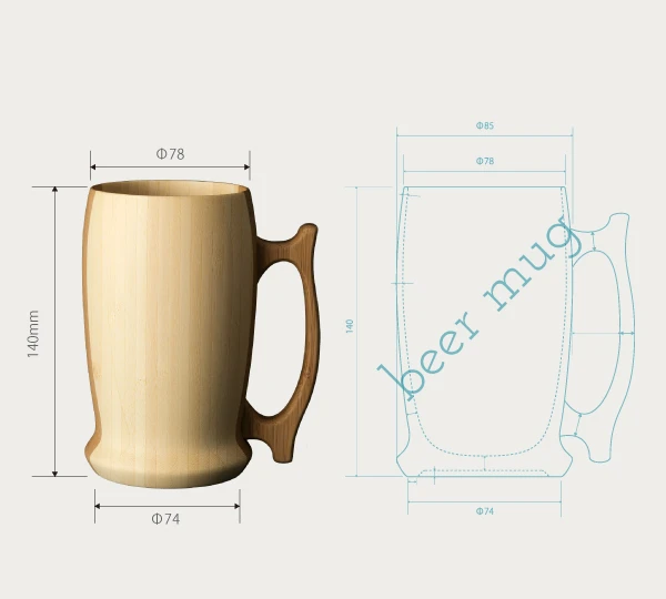 竹製　ビールカップ　ペア　竹